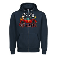 Navy pit crew boys birthday race car Zipper Hoodie - MaliasSmallBusiness