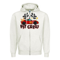 Oatmeal Heather pit crew boys birthday race car Zipper Hoodie - MaliasSmallBusiness