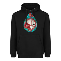 Black baseball and western roses teardrop  7 Heavyweight Hoodie - BundleAndBundleShop