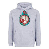 Heather Grey baseball and western roses teardrop  7 Heavyweight Hoodie - BundleAndBundleShop