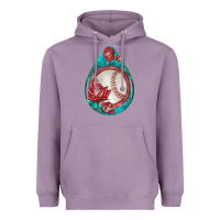 Lavender baseball and western roses teardrop  7 Heavyweight Hoodie - BundleAndBundleShop