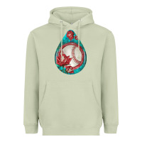 Matcha baseball and western roses teardrop  7 Heavyweight Hoodie - BundleAndBundleShop
