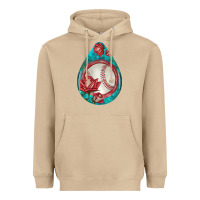 Mushroom baseball and western roses teardrop  7 Heavyweight Hoodie - BundleAndBundleShop
