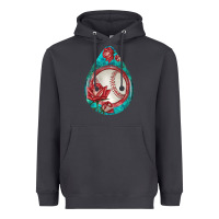 Smoke baseball and western roses teardrop  7 Heavyweight Hoodie - BundleAndBundleShop