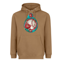 Baseball And Western Roses Teardrop  7 Heavyweight Hoodie | Teevron