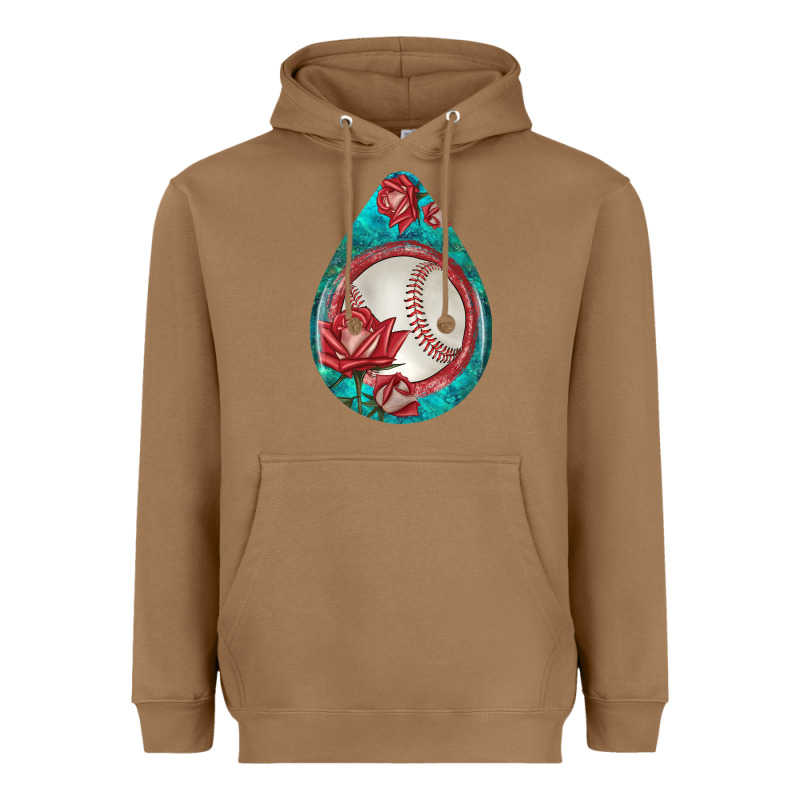 Baseball And Western Roses Teardrop  7 Heavyweight Hoodie by BundleAndBundleShop | Teevron