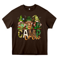 Chocolate Brown camp crew with gnomies Heavy Core Tee - texasbilliewilder