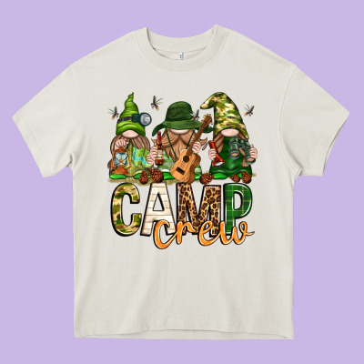 Camp Crew With Gnomies Heavy Core Tee Designed By Texasbilliewilder