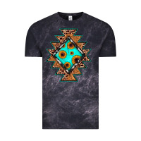 Cloud Black aztec leopard turquoise sunflower Vintage Tee - JahusDesignShop