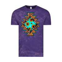 Cloud Purple aztec leopard turquoise sunflower Vintage Tee - JahusDesignShop