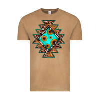Vintage Camel aztec leopard turquoise sunflower Vintage Tee - JahusDesignShop