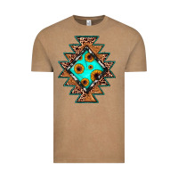 Vintage Coffee aztec leopard turquoise sunflower Vintage Tee - JahusDesignShop