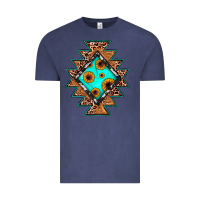 Vintage Denim aztec leopard turquoise sunflower Vintage Tee - JahusDesignShop