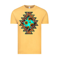 Vintage Mustard aztec leopard turquoise sunflower Vintage Tee - JahusDesignShop