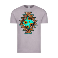 Vintage Zinc aztec leopard turquoise sunflower Vintage Tee - JahusDesignShop