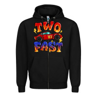 Black two fast boys birthday racing car Zipper Hoodie - MaliasSmallBusiness