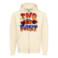 Two Fast Boys Birthday Racing Car Zipper Hoodie | Teevron