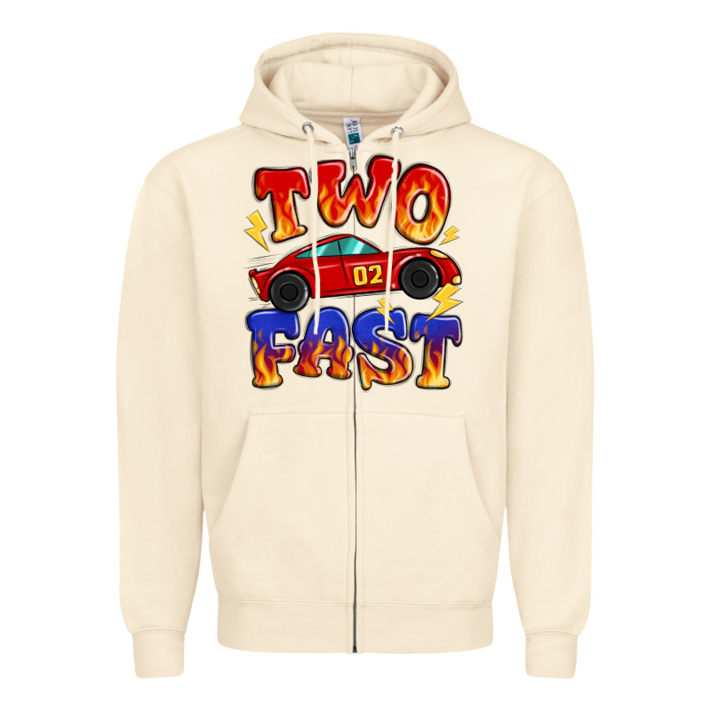 Two Fast Boys Birthday Racing Car Zipper Hoodie by MaliasSmallBusiness | Teevron
