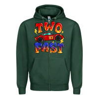 Sports Green two fast boys birthday racing car Zipper Hoodie - MaliasSmallBusiness