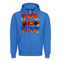 True Royal two fast boys birthday racing car Zipper Hoodie - MaliasSmallBusiness