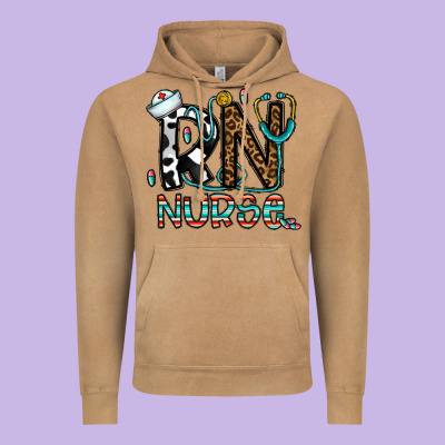Rn Nurse Vintage Hoodie Designed By Cowhidedigitalart