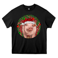 Black Pig Christmas Heavy Core Tee - RanaPortraitStore