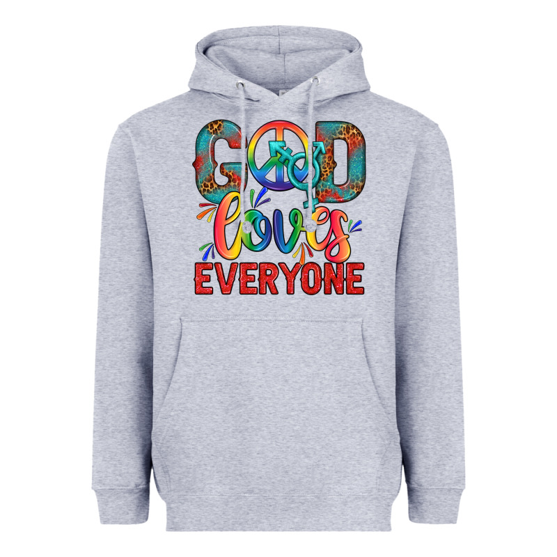 Lgbtq God Loves Everyone With Unicorn Heavyweight Hoodie by BundleAndBundleShop | Teevron
