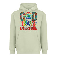 Matcha Lgbtq God Loves Everyone With Unicorn Heavyweight Hoodie - BundleAndBundleShop