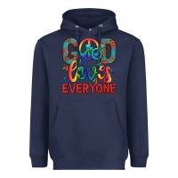 Navy Lgbtq God Loves Everyone With Unicorn Heavyweight Hoodie - BundleAndBundleShop