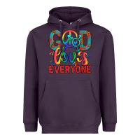 Plum Lgbtq God Loves Everyone With Unicorn Heavyweight Hoodie - BundleAndBundleShop
