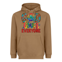 Toasted Coconut Lgbtq God Loves Everyone With Unicorn Heavyweight Hoodie - BundleAndBundleShop