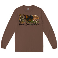 Chestnut Peace Love Wild Cat Head Long Sleeve Tee - LillyAllenDesigns