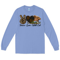 Colony Blue Peace Love Wild Cat Head Long Sleeve Tee - LillyAllenDesigns