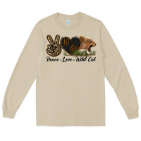 Mushroom Peace Love Wild Cat Head Long Sleeve Tee - LillyAllenDesigns