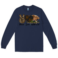 Navy Peace Love Wild Cat Head Long Sleeve Tee - LillyAllenDesigns