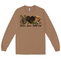 Toasted Coconut Peace Love Wild Cat Head Long Sleeve Tee - LillyAllenDesigns