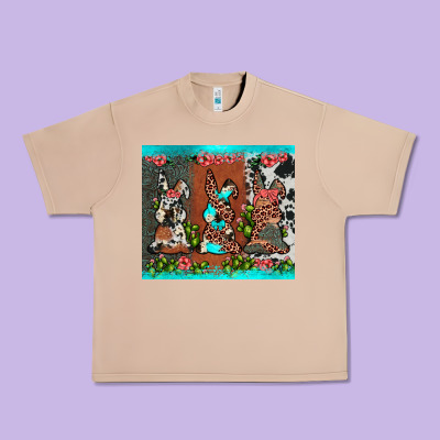 Easter Bunny's Leopard Cowhide Cactus Urban Heavy Tee Designed By Jahusdesignshop