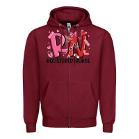 Burgundy rn registered nurse valentines day Zipper Hoodie - MaliasSmallBusiness