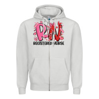 Dove Grey rn registered nurse valentines day Zipper Hoodie - MaliasSmallBusiness