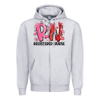 Heather Grey rn registered nurse valentines day Zipper Hoodie - MaliasSmallBusiness