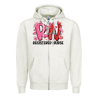 Oatmeal Heather rn registered nurse valentines day Zipper Hoodie - MaliasSmallBusiness