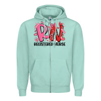 Seafoam rn registered nurse valentines day Zipper Hoodie - MaliasSmallBusiness