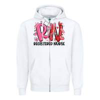 White rn registered nurse valentines day Zipper Hoodie - MaliasSmallBusiness