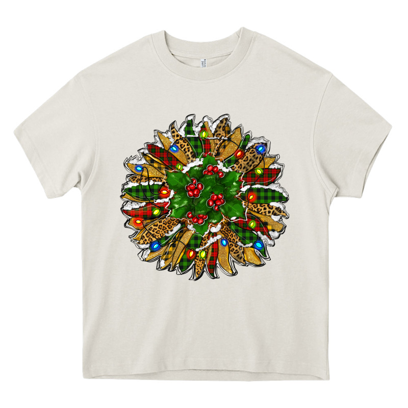 Leopard Christmas Sunflower Heavy Core Tee by RanaPortraitStore | Teevron