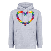 Heather Grey Lgbtq Heart Balloon Heavyweight Hoodie - BundleAndBundleShop