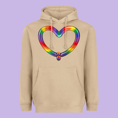 Lgbtq Heart Balloon Heavyweight Hoodie Designed By Bundleandbundleshop