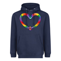 Navy Lgbtq Heart Balloon Heavyweight Hoodie - BundleAndBundleShop