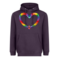 Plum Lgbtq Heart Balloon Heavyweight Hoodie - BundleAndBundleShop