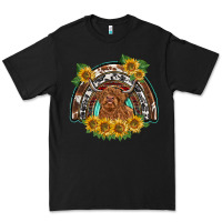 Black scottish calf sunflowers rainbow Premium Tee - BarkalooDesign