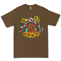 Cacao scottish calf sunflowers rainbow Premium Tee - BarkalooDesign